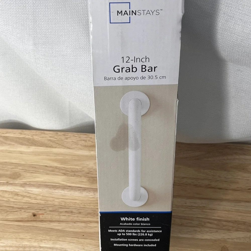 NEW Mainstays 12 inch Grab Bar with 1-1/4